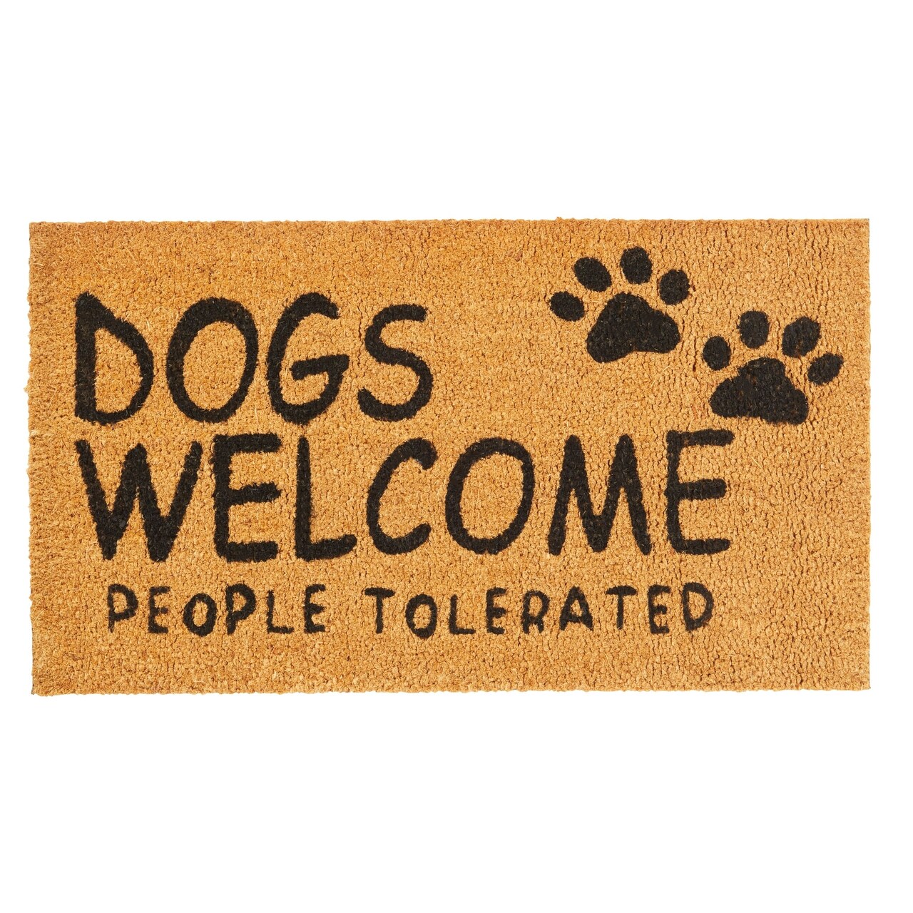 Dog Coir Doormat, Dogs Welcome People Tolerated, Natural Outdoor Door Mat  for Porch (30 x 17 In)